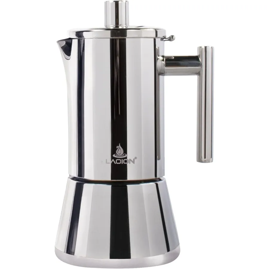 Cafetera Espresso para estufa, 6 tazas, 10 oz, Moka, cafetera cubana y italiana De acero inoxidable para Cafetera Cubana Greca De Cafe In