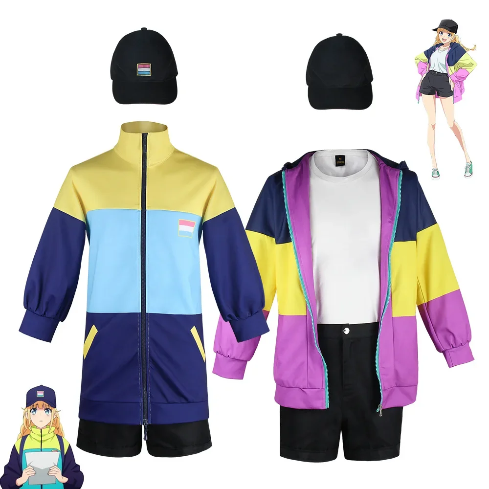 

Anime Paripi Koumei Eiko Tsukimi Cosplay Costume Women Hodie Jacket Halloween Outfit Full Set