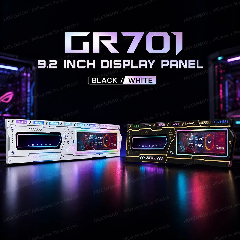 2026 ASUS ROG GR701 PC Case Panel 9.2/6-Inch ARGB Gamers Modification Secondary Display Light Board DIY Mod Kit 5V3PIN AURA SYNC