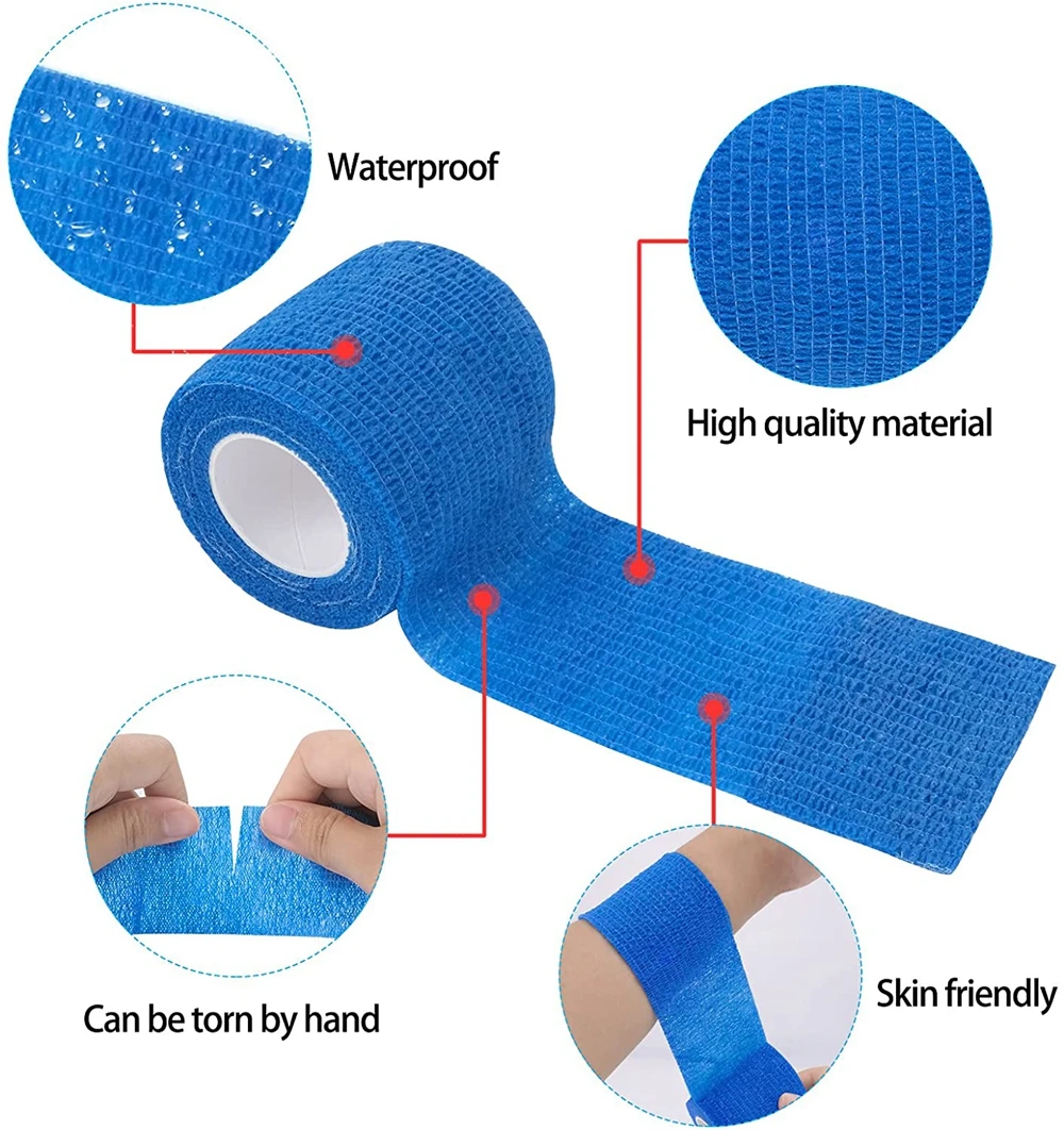 Tattoo Grip Tape 8Colors Anti-slip Athletic Nonwoven Tattoo Bandage Roll Self-adhesive Elastic Bandage Covers Tattoo Accessories