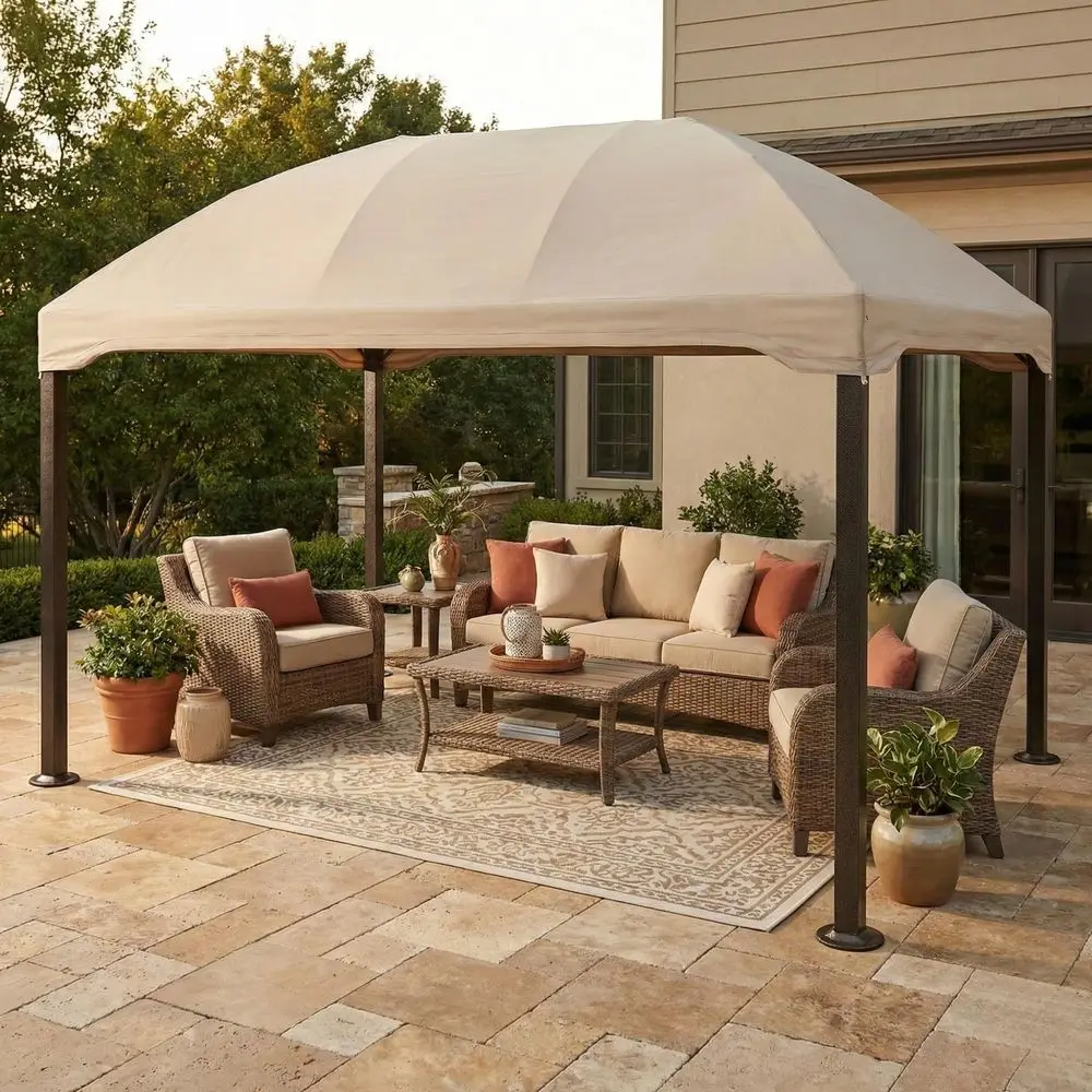 Durable 350 Replacement Canopy Top Compatible with Pomeroy Domed 10 x 13 Gazebo Model LGZ702PST Beige