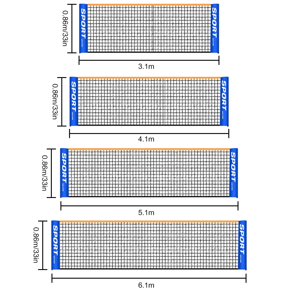 Professional Badminton Net Portable Folding Standard Volleyball Tennis Nets Multi-purpose Mesh Netting for Indoor Outdoor