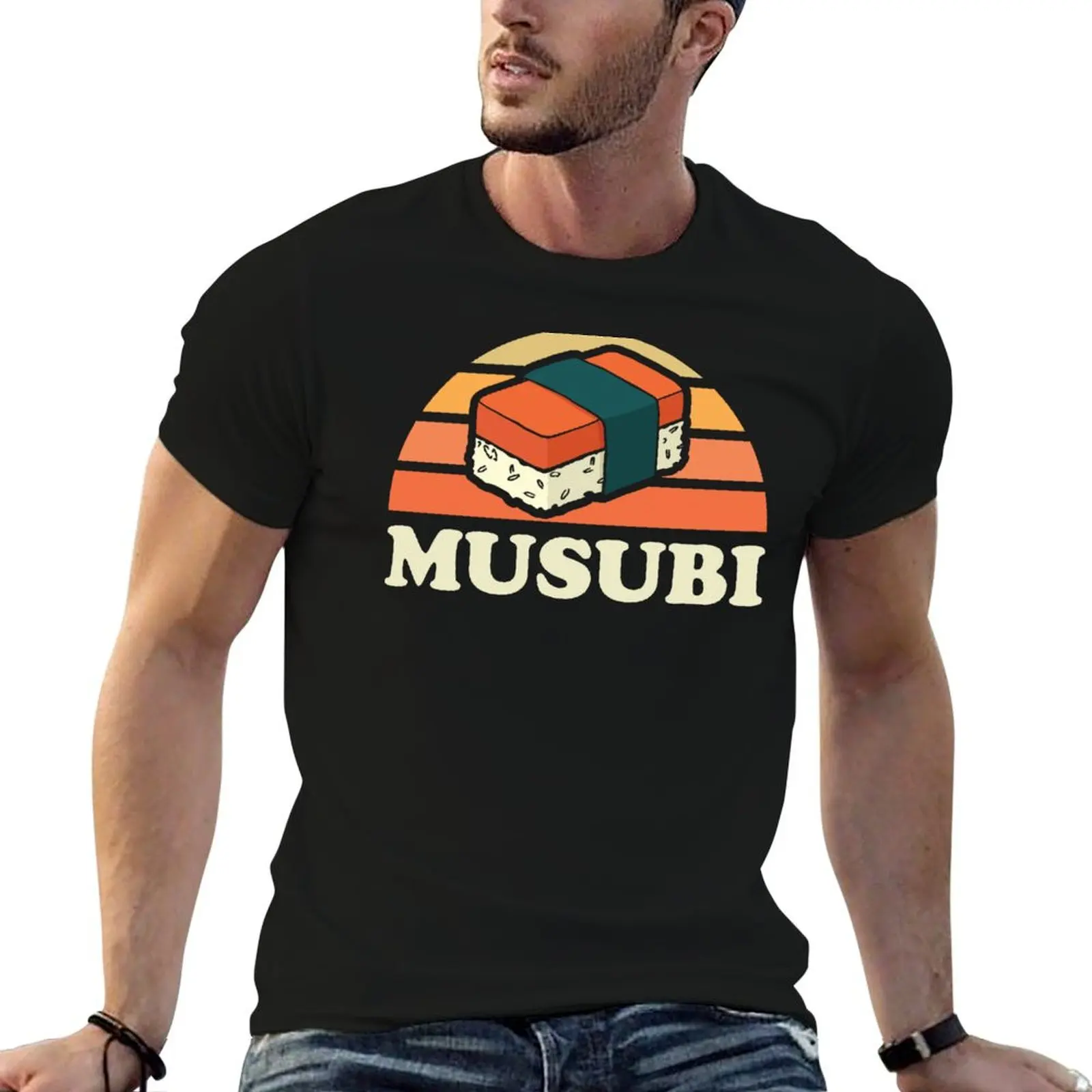 

Musubi Retro Hawaiian Sunset T-Shirt man t shirt heavy cotton t shirts with prints t shirts for man pack cotton T-Shirt