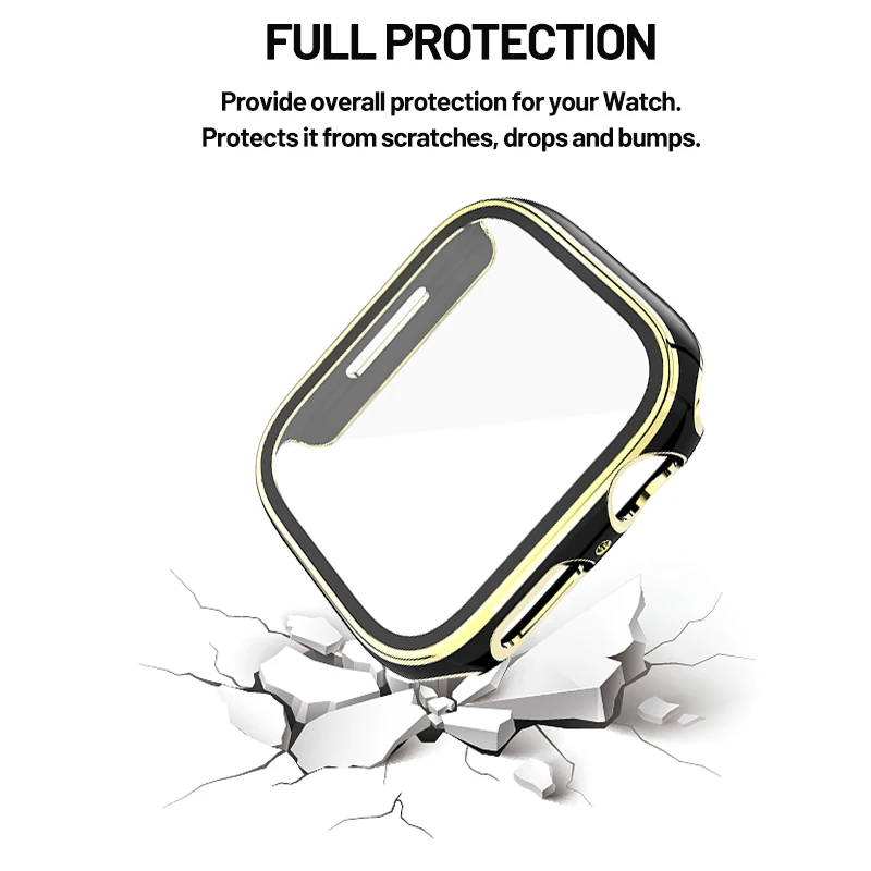 Electroplated shell+dual color suitable for Apple watch protective case 38mm42mm40mm44mm41mm dust-proof watch accessories