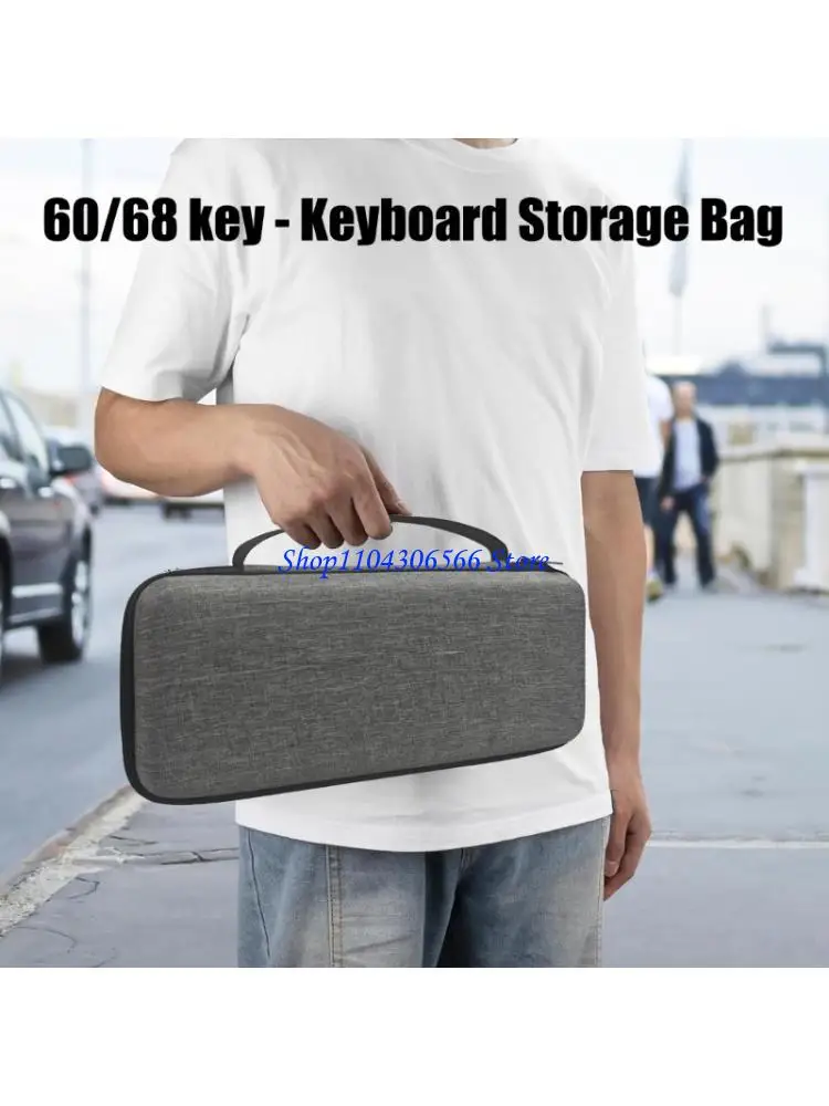 

02DD Жесткий дорожный чехол для 65% клавиатур, идеально подходит для сумки для хранения клавиатур