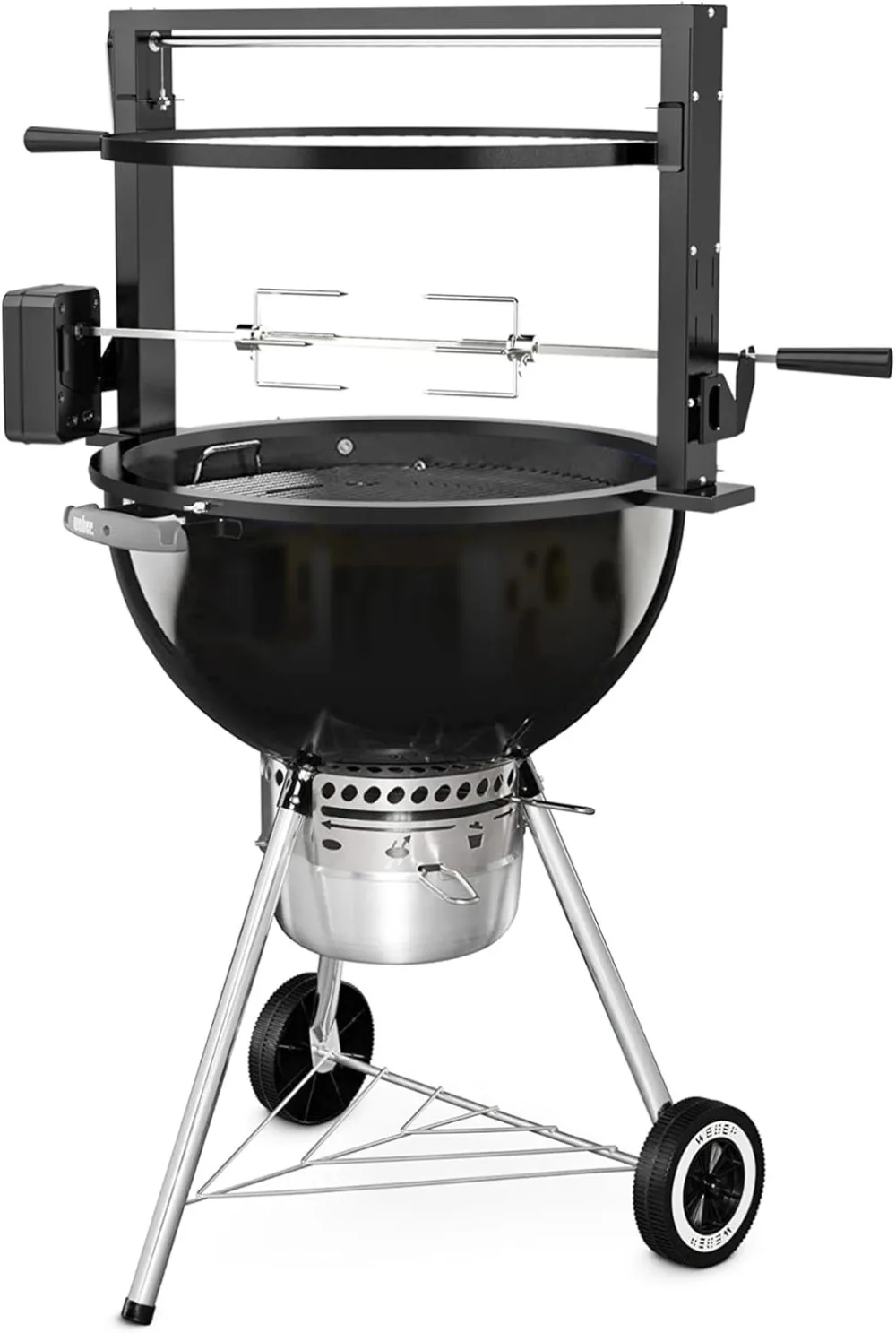 Santa-maria Style Grill Rotisserie System Adjustable Cooking Grate Attachment for Weber 22 Inch Kettle Grills