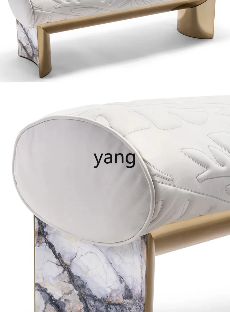 LMM light luxury home door shoe changing stool bed stainless steel sofa bench
