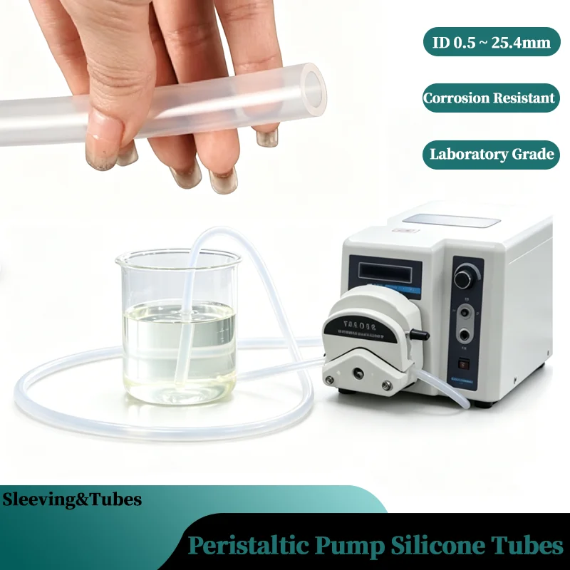 Food Grade Silicone Peristaltic Pump Tube Transparent ID 0.5~ 25.4mm Corrosion Resistant Flexible Nontoxic Laboratory Hose 1~10m