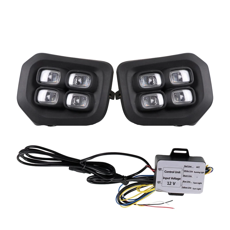 

1pair 12V Car DRL LED Daytime Running Light LED Fog Lamp Assembly for Toyota Tacoma 2016-2020 ABS Car Waterproof Turn Signal