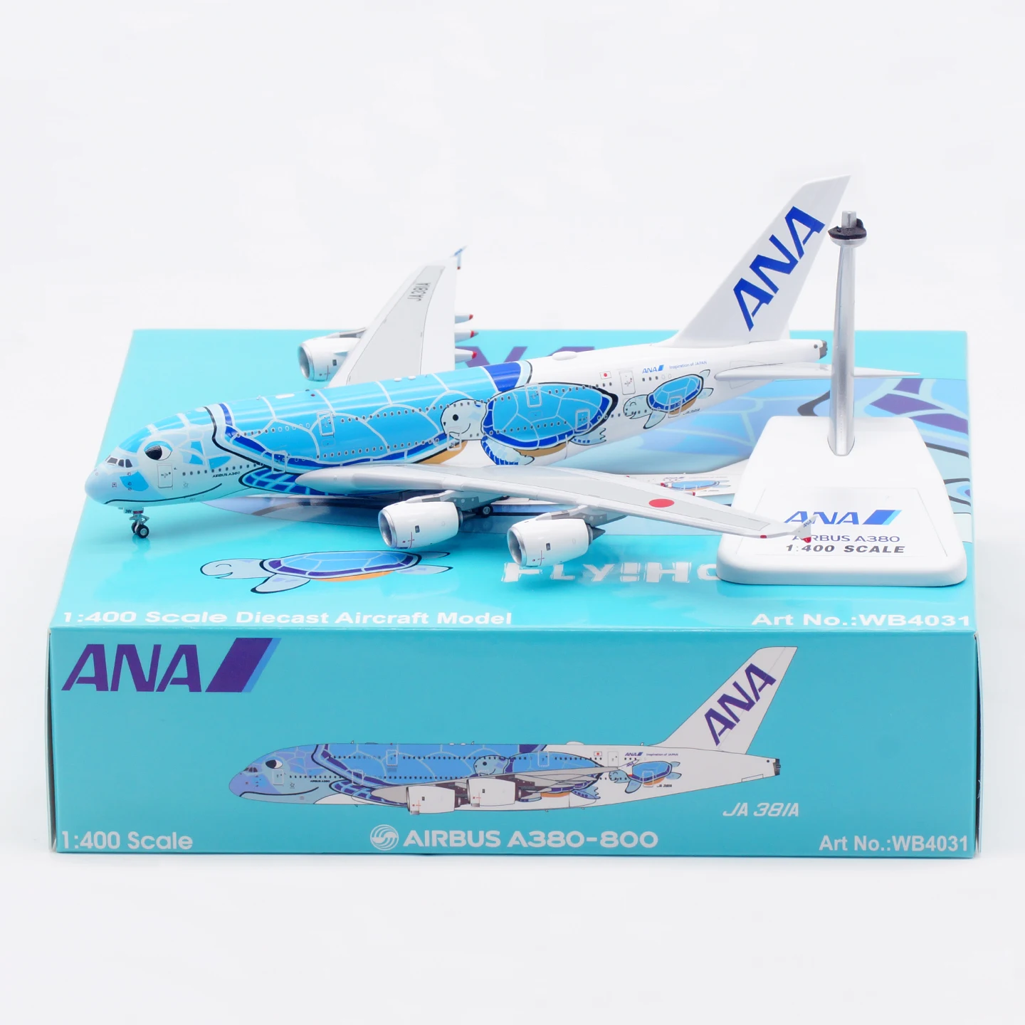 

WB4031 Alloy Collectible Plane Gift Aviation 1:400 ANA Airlines StarAlliance Airbus A380 Diecast Aircraft Model JA381A +Tractor