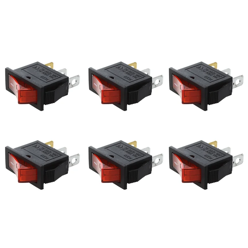 

FEDI-AC 16A/250V 20A/125V Red Light Illuminated On Off SPST Boat Rocker Switch X 30 Pcs