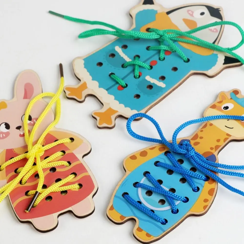 

Educational Fruit Threading Toys Hand-eye Coordination Early Learning Wooden Lacing Toy Fine Motor Skill Wear Rope