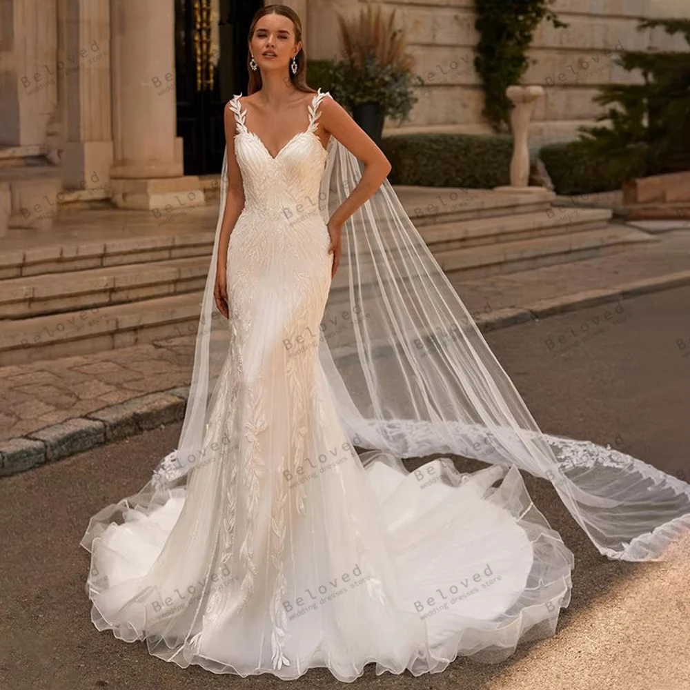 

Винтажные свадебные платья, роскошные свадебные наряды с кружевными аппликациями, на тонких бретелях, эксклюзивные платья для невесты, индивидуальный пошив, 2026