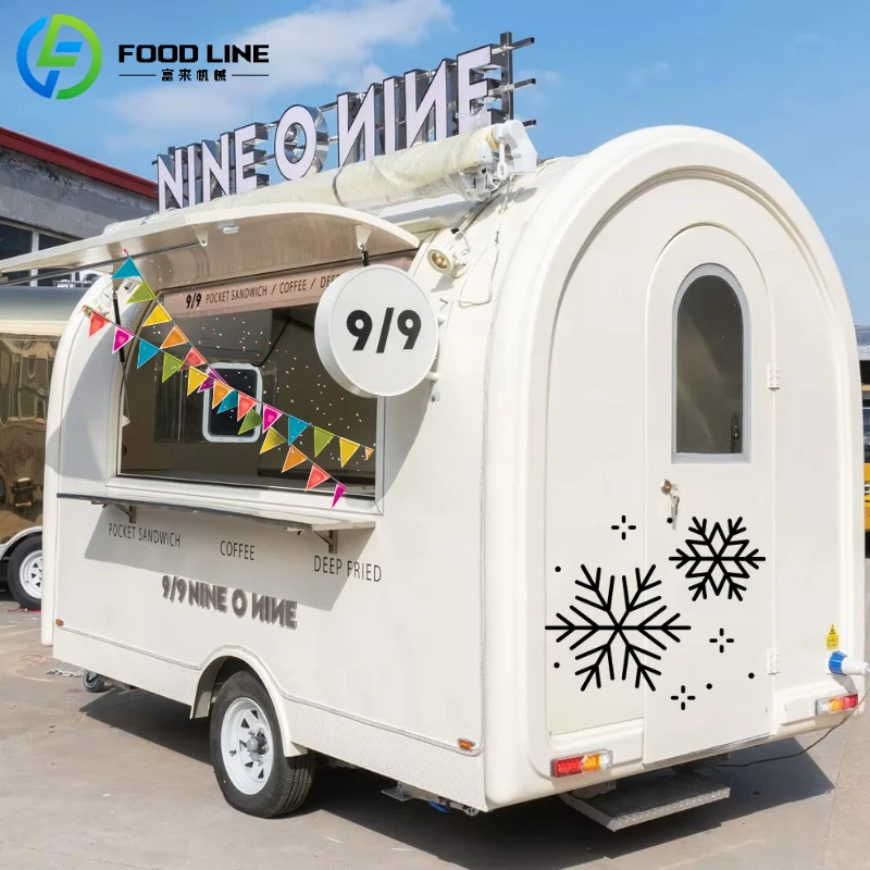 Customized Food Trailer Industrial Food Truck Reinforced Catering Cart Stable Structure Street Vending Fast Food Mobile Cart