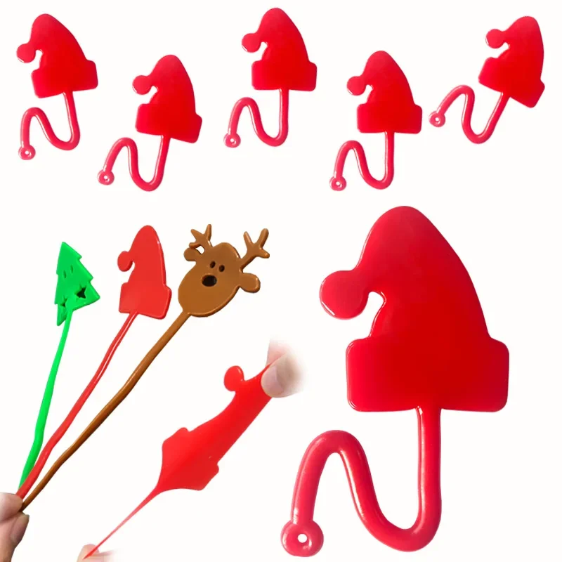 15Pcs Cute Snowflake Snowman Reindeer Wall Stretchy Sticky Hand Toys for Christmas Party Favors Birthday Party Pinata Filler