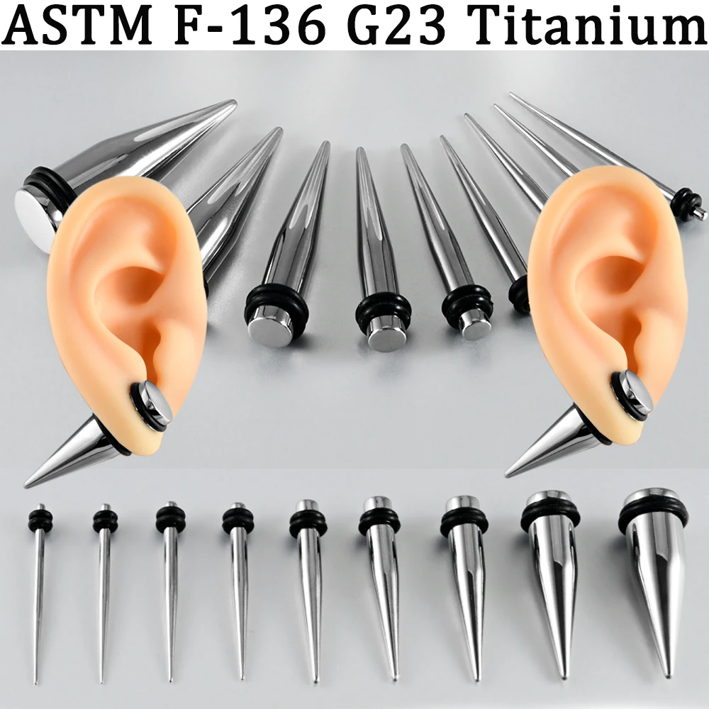 Body Piercing Quality Jewelry - 19-1PCS チタン合金高品質耳タップピン強化ピアス耳拡張器耳栓&トンネルピアスジュエリー1.6-10mm
