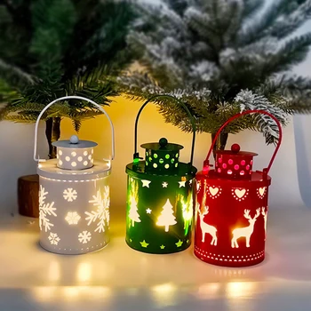 Christmas Decorations Vintage Christmas Lanterns with LED Light Festive Decor for Home…