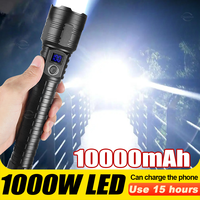 20000000LM Strong Light LED Flashlights 1000W Powerful Torch Light USB Rechargeable Tactical Torch Outdoor Camping Lantern