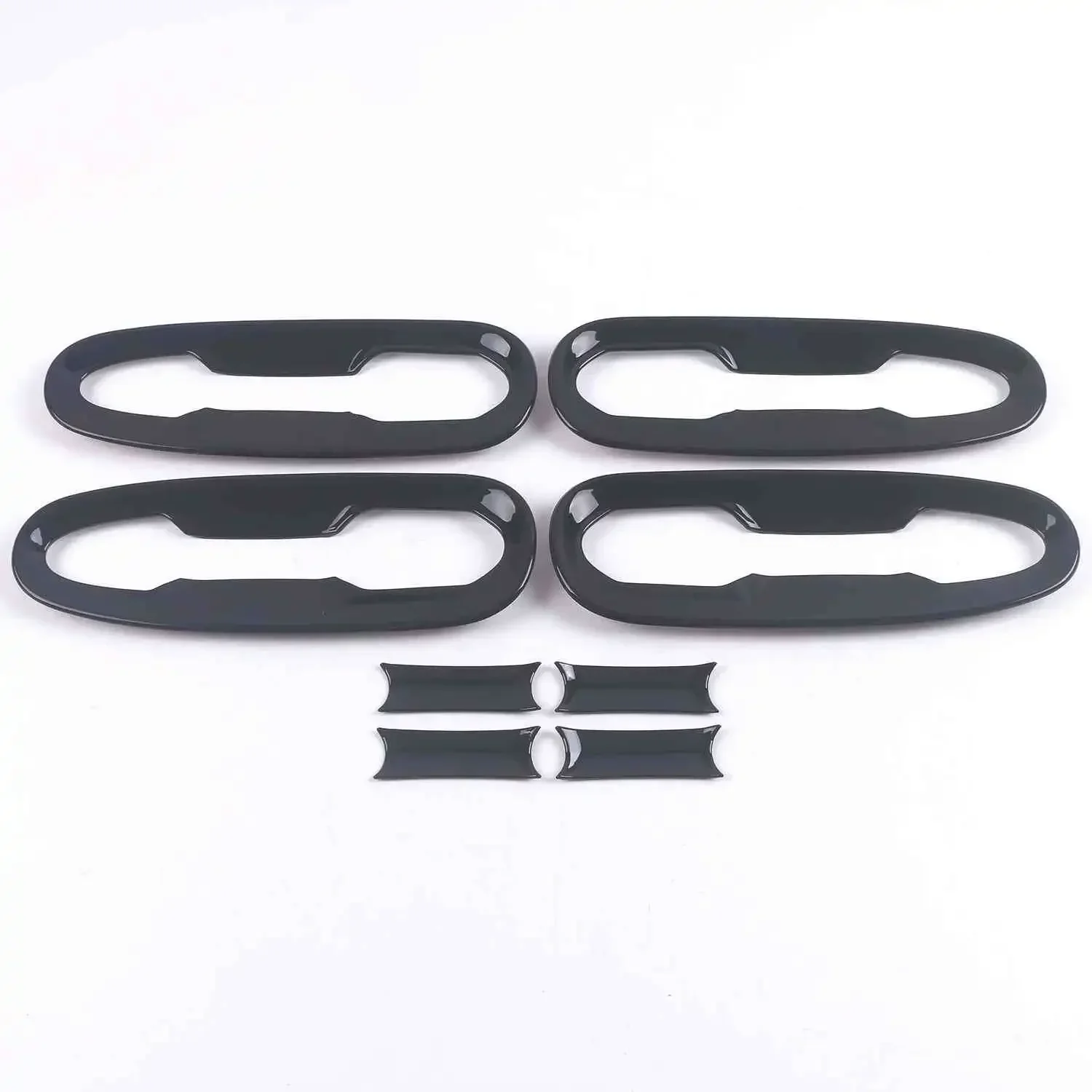 

Outer Door Handle Bowl Lid Cover Trim For 2021-2023 Toyota Sienna ABS Glossy Black 4-Door 8pcs