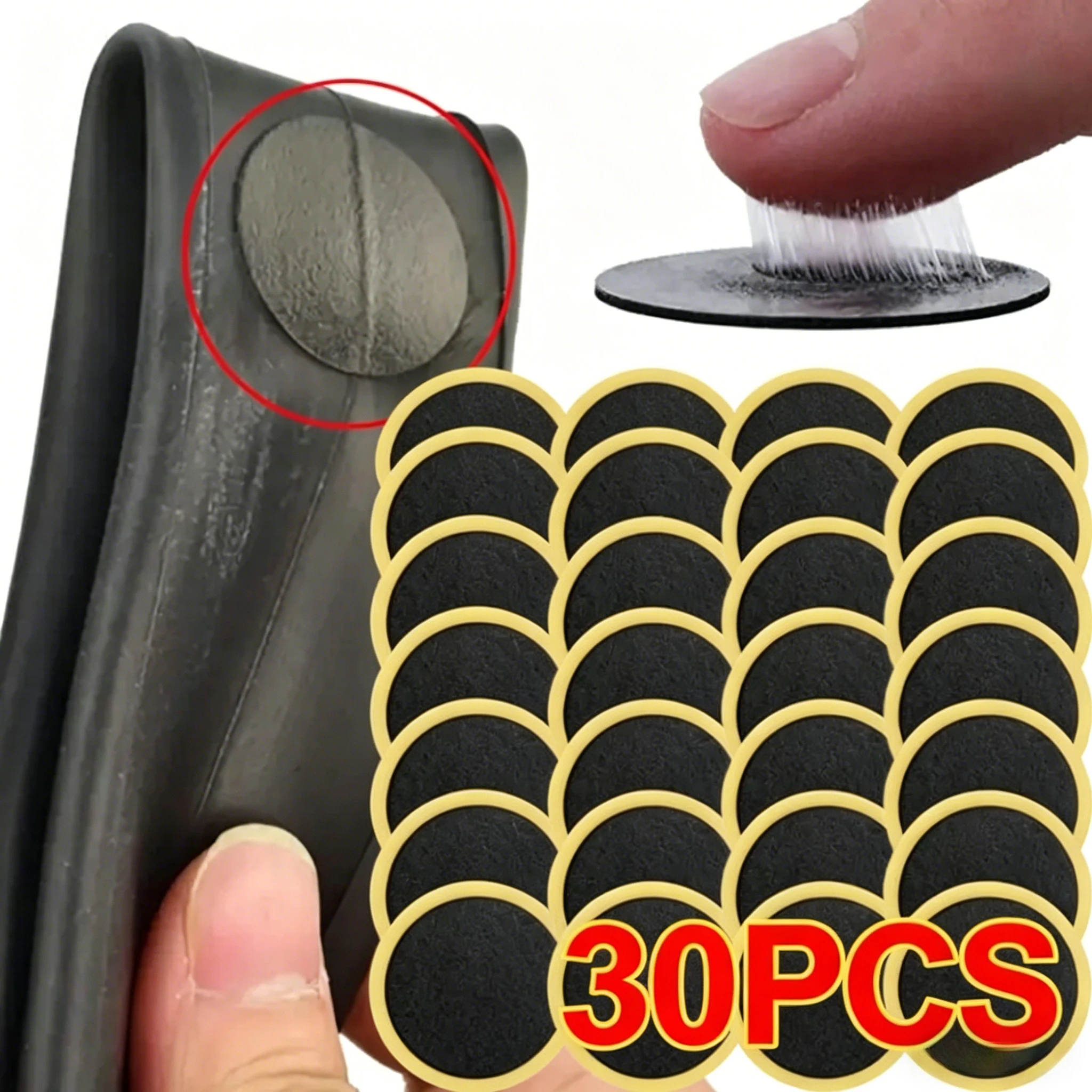 10/20/30Pcs Glue-Free Self-Adhesive Bicycle Tire Repair Patches, Quick-Drying Bike Tyre Cycling Accessories