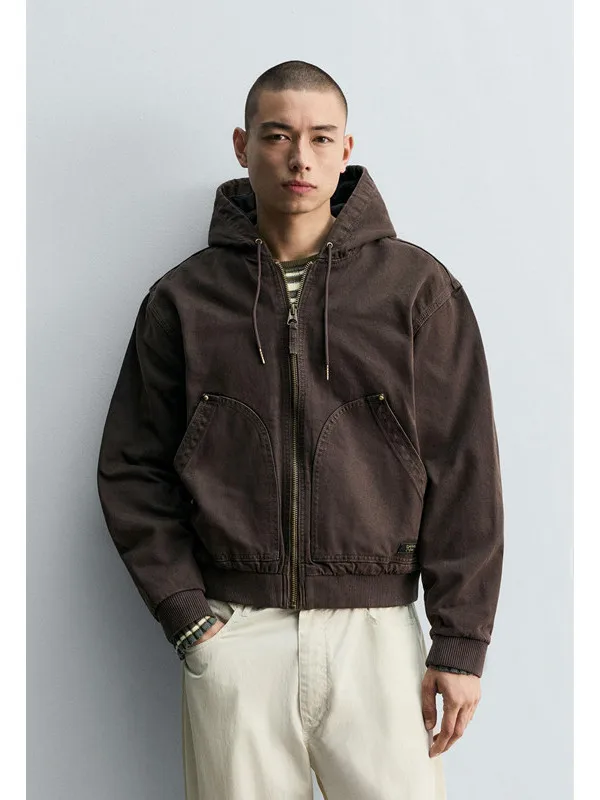 

Свободная повседневная хлопковая куртка с капюшоном для молодежи, с длинными рукавами, гарантированная теплота, модный дизайн в стиле пэчворк