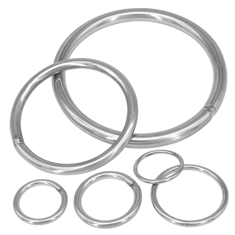 304 Cincin Lingkaran Baja Tahan Karat Cincin O Dilas Padat Cincin Besi Cincin Tarik Hewan Peliharaan Jaring Ikan Tarik Cincin Bulat Gantungan M8 M10 M12