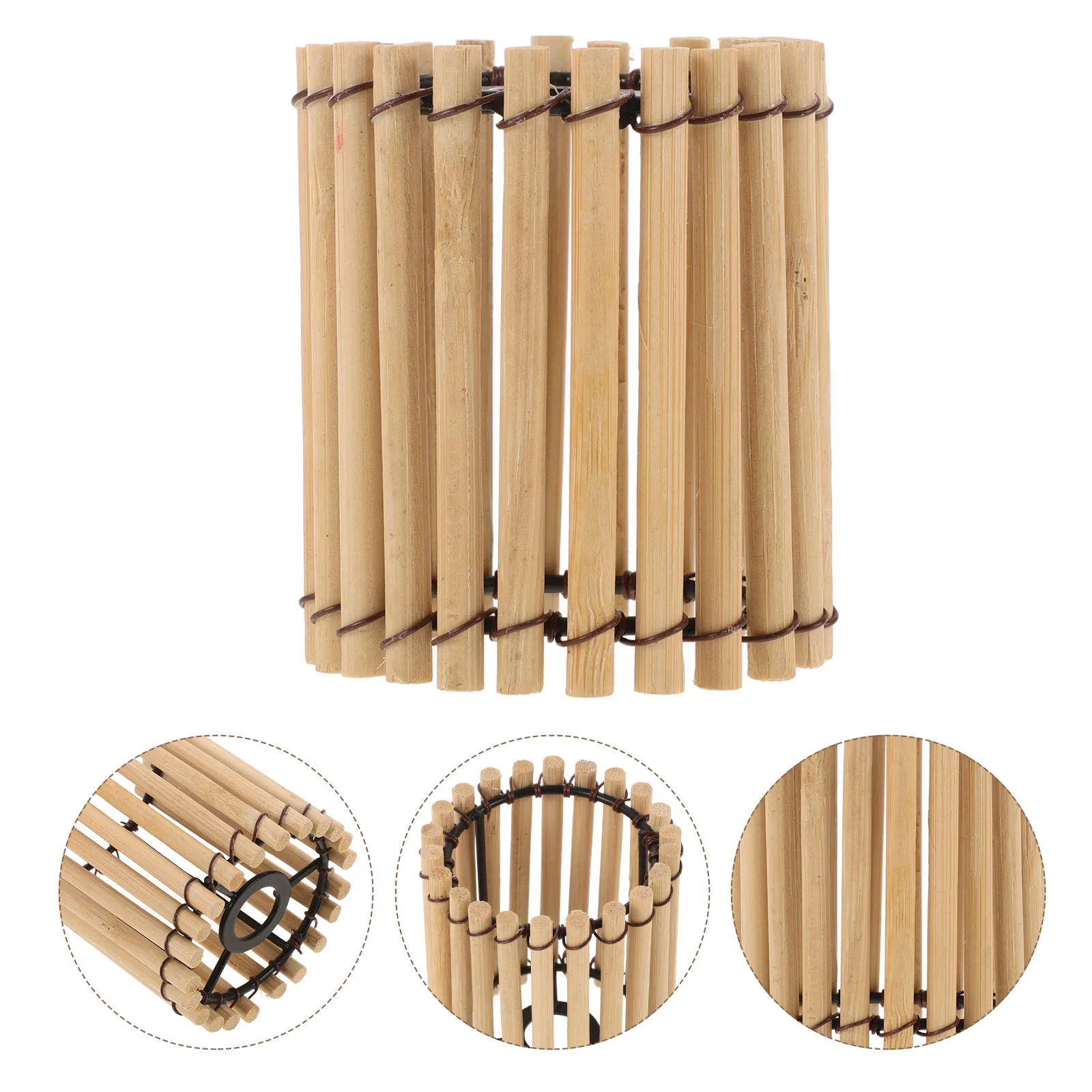 

Bamboo Lampshade Vintage Chinese Style Handmade Hanging Lamp Shade Woven Light Cover for Bedroom Bamboo Lampshade