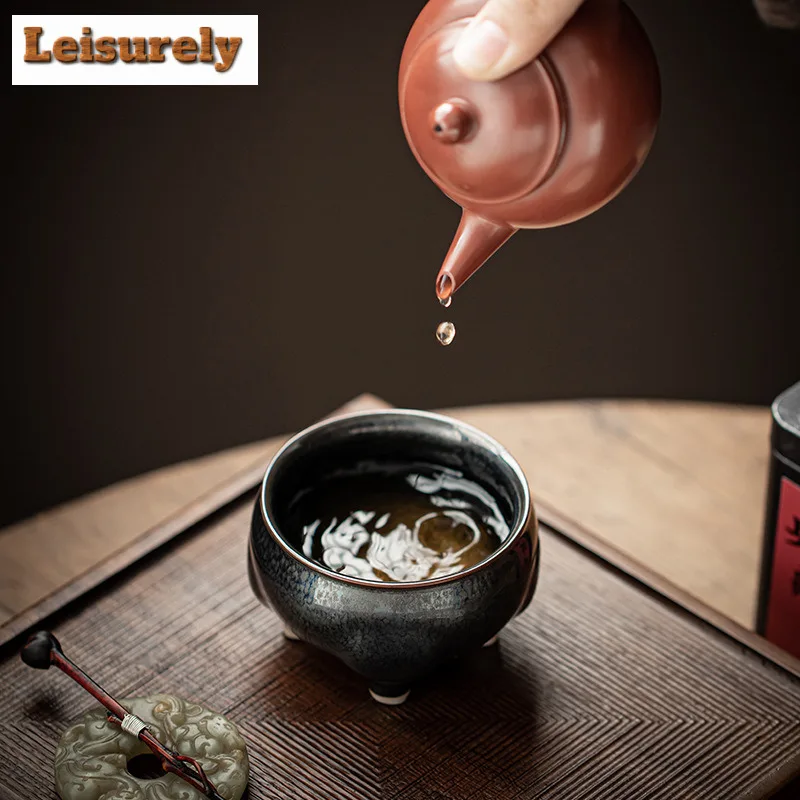 140ML Kiln Change Starry Sky Tianmu Galze Teacup Retro Tea Bowl Jug Tea-tasting Smelling Cup Chazhan Master Cups Cha Accessories