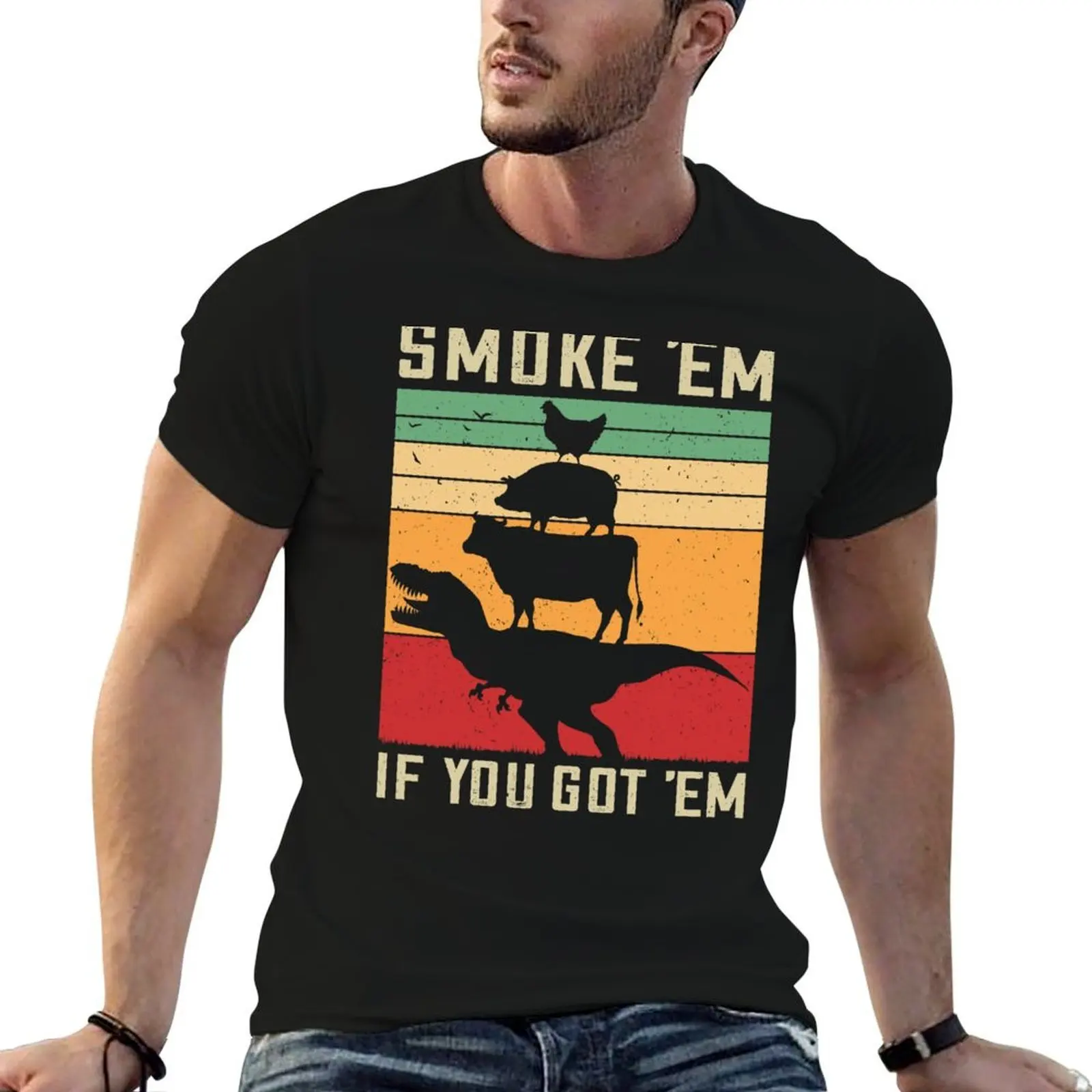 Smoke 'Em If You Got 'Em Funny BBQ Gift Vintage Meat Pitmaster Retro Grilling BarbecueGifts T-Shirt