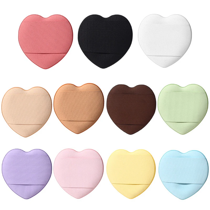 10/20/30/50 قطعة على شكل قلب إصبع مسحوق نفث الجافة والرطبة ثنائي الاستخدام يشكلون الإسفنج المحمولة المخفي الأساس نفث ماكياج أداة