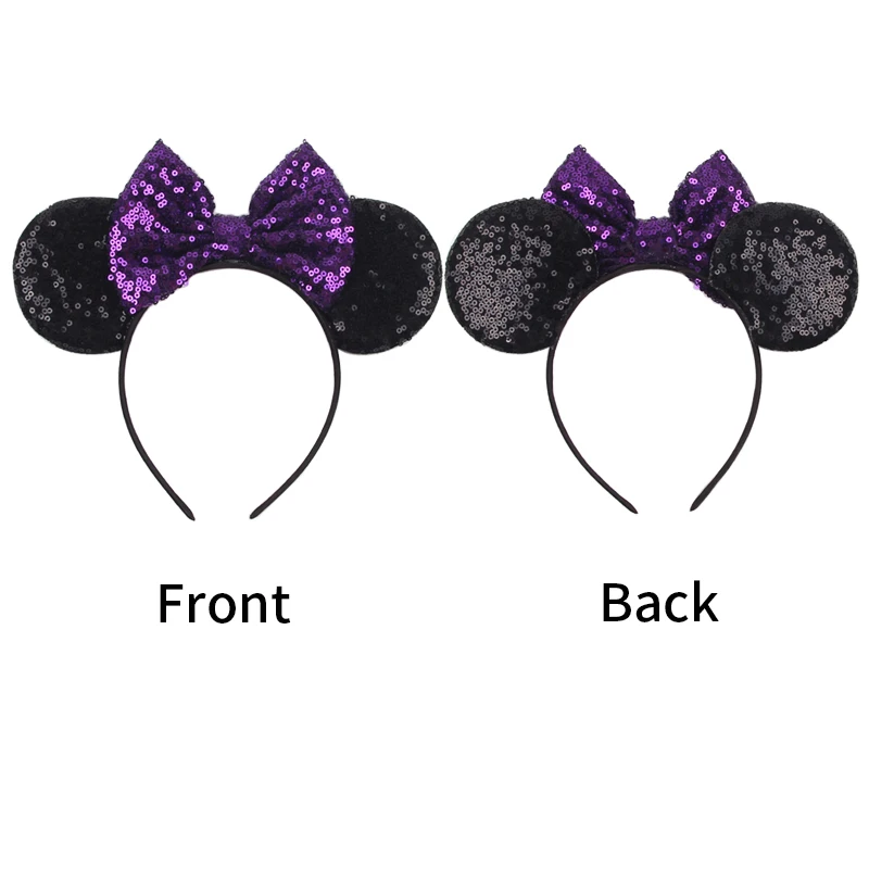 ديزني ميكي ماوس آذان عقال للفتيات الكبار لطيف الكرتون حفلة DIY بها بنفسك تأثيري إكسسوارات الشعر الترتر الانحناء هيرباند اللعب #3