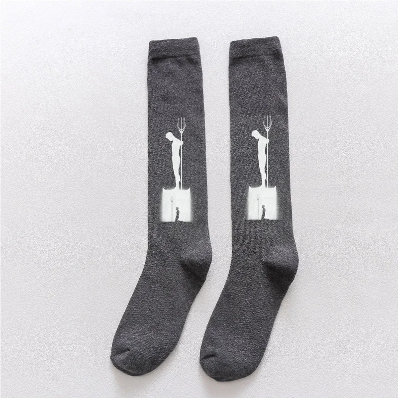 Long Socks For Men Cotton Leg Socks Custom Printing Cotton Long Socks Solid High Knee Terry Socks Long Stockings Leg