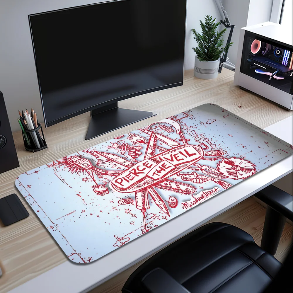 Band P-Pierce The Veil Mouse Pad Desk Mat Large Non-slip Anti-fray Keyboard Ergonomic Office Rubber PC Home Custom