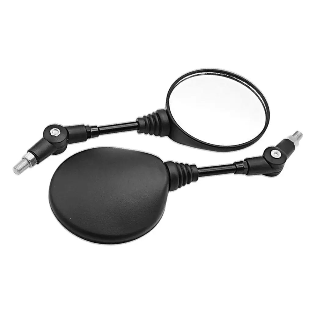 Adjustable Motorcycle Side Rear View Mirror Foldable Convex Handlebar Mount for 10mm Thread Mirror Bolts