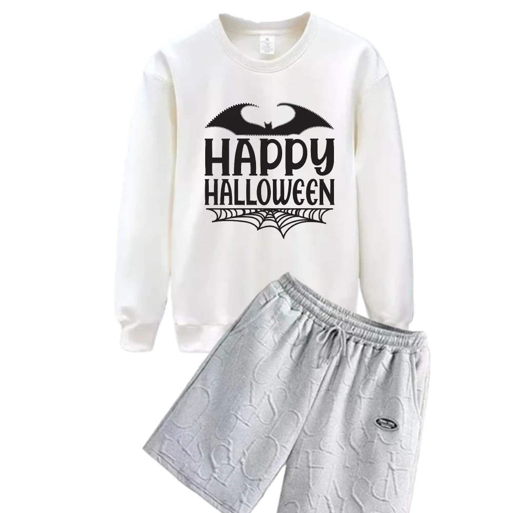 

2025 Polyester Fiber Men Casual Suit Set For Spring And Autumn Season Bat graffiti Sports T-shirts+shorts suits Stylish gym sets