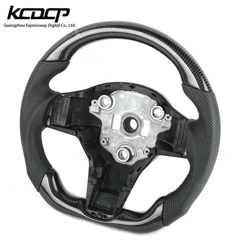 Carbon Fiber Steering Wheel  Fit for Tesla Model 3 Model Y Interior Performance Steering Wheel