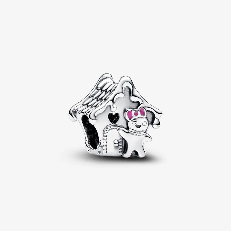 

2023 Authentic 925 Sterling Silver Gingerbread House Charm beads Fits Pandora bracelets Jewelry Making