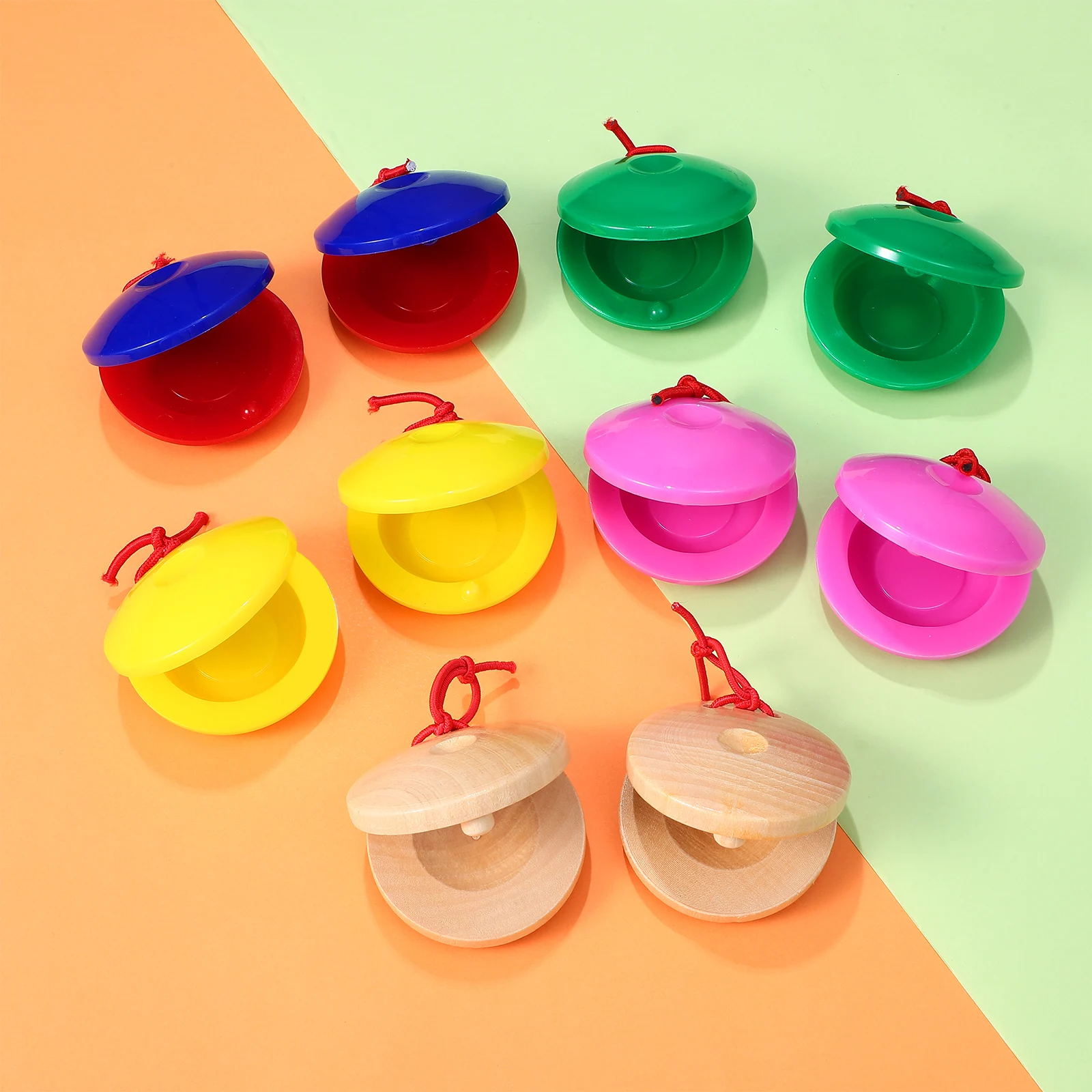 

24 Pcs Instrument Wooden Castanets Musical Instruments Animal Preschool