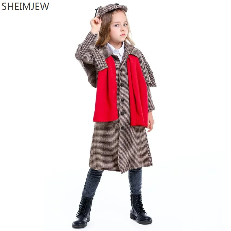 

Unisex Enfant Detective Cosplay Performance Costume Halloween Movie Character Inspector Set Chicas Carnival Stage Ouitfit 2026