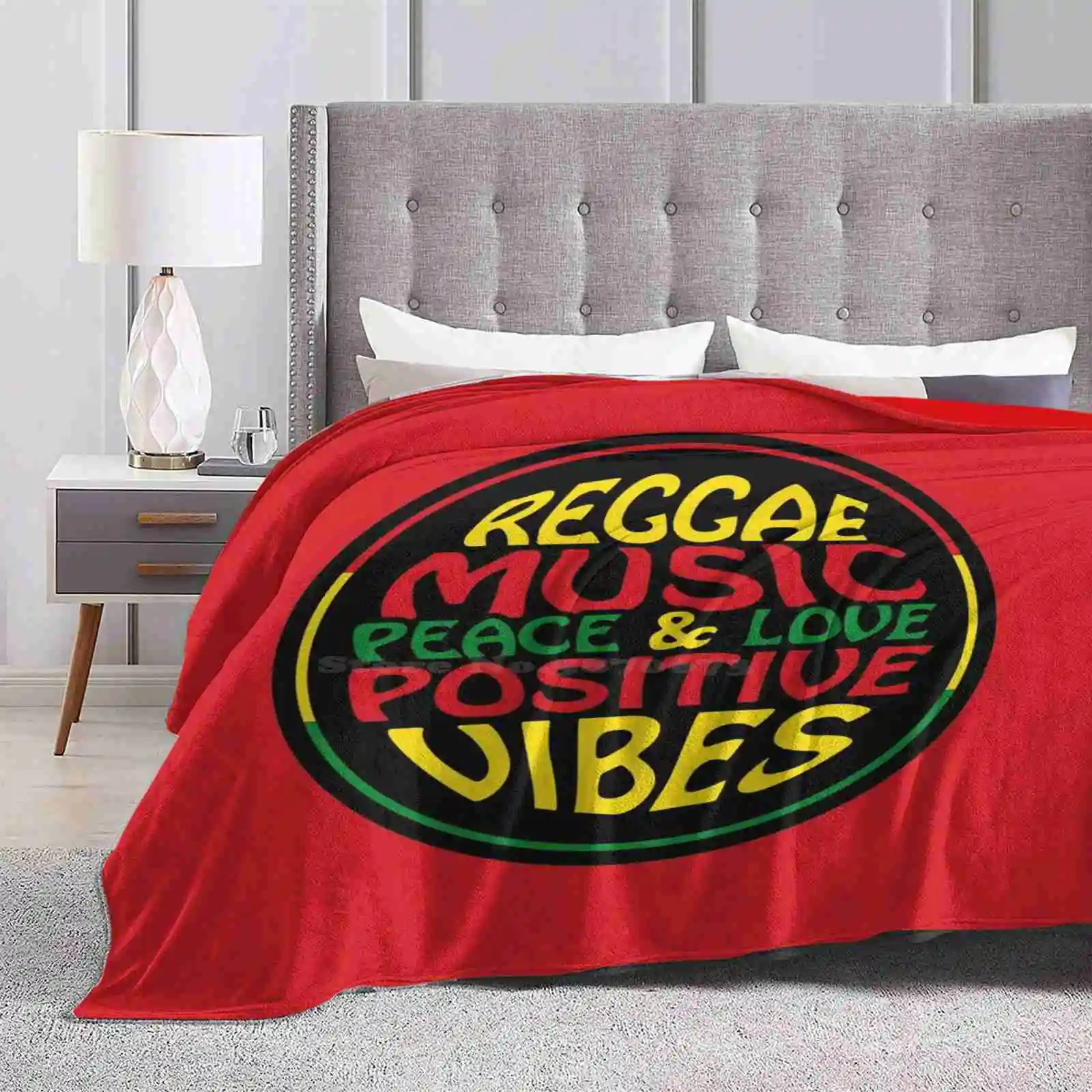 Reggae Low Price New Print Novelty Fashion Soft Warm Blanket Peace Symbol Jamaica Rasta Fari Flag Rastafari Flag Reggae Music