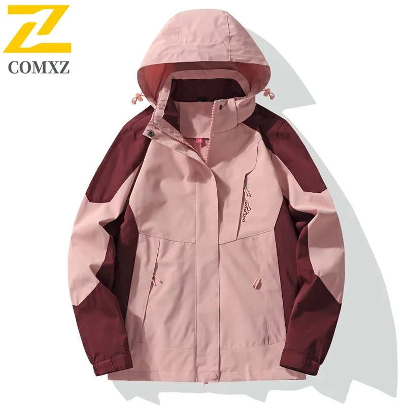 

2025 New Men's Charge Jacket Fashion Colorblock Windproof Waterproof Breathable Hooded Jacket Outdoor Camping Travel Windbreaker