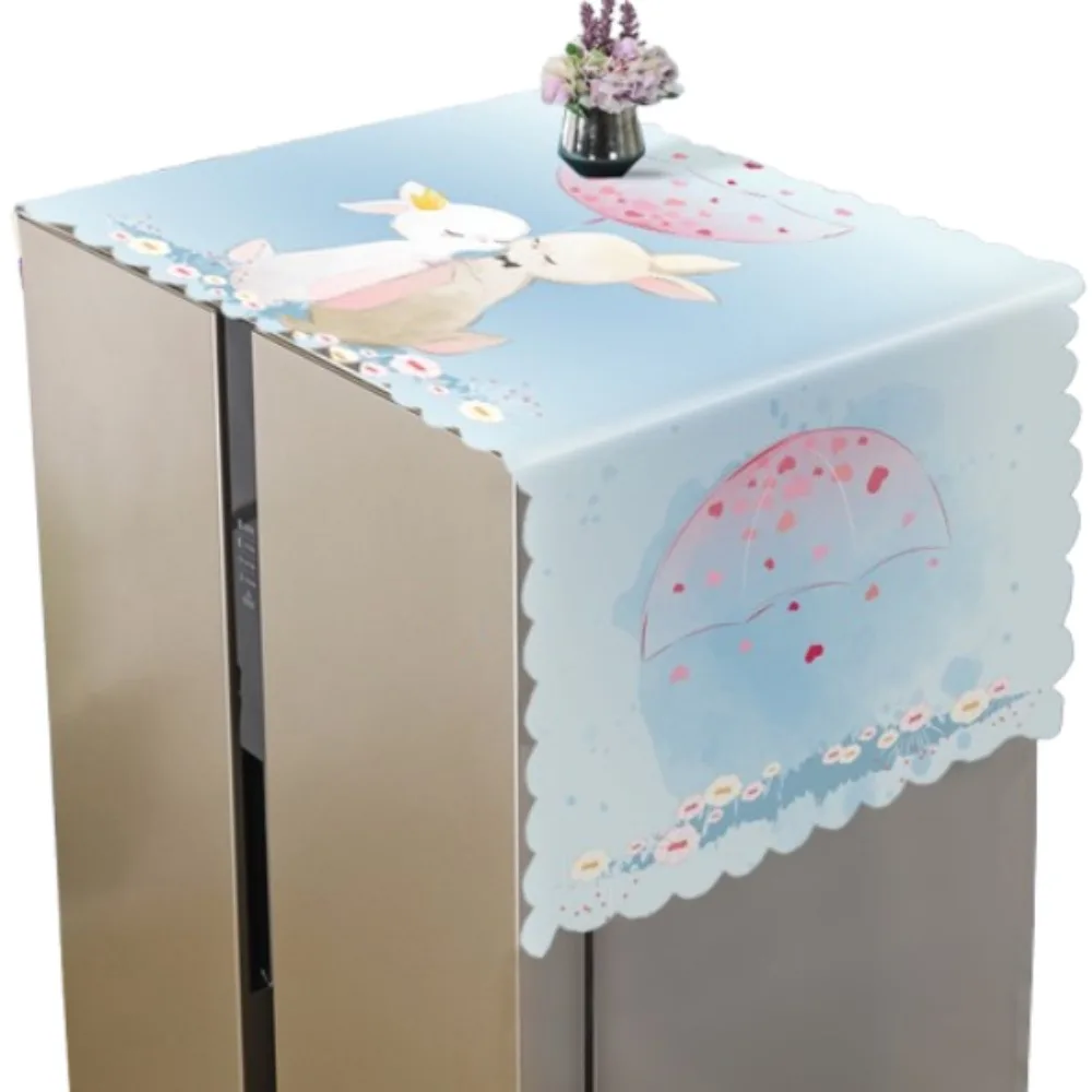 

Cartoon Refrigerator Dust Cover Oil Proof Waterproof Washing Machine Cover Cute Protection Cover Double/Single Door Fridge