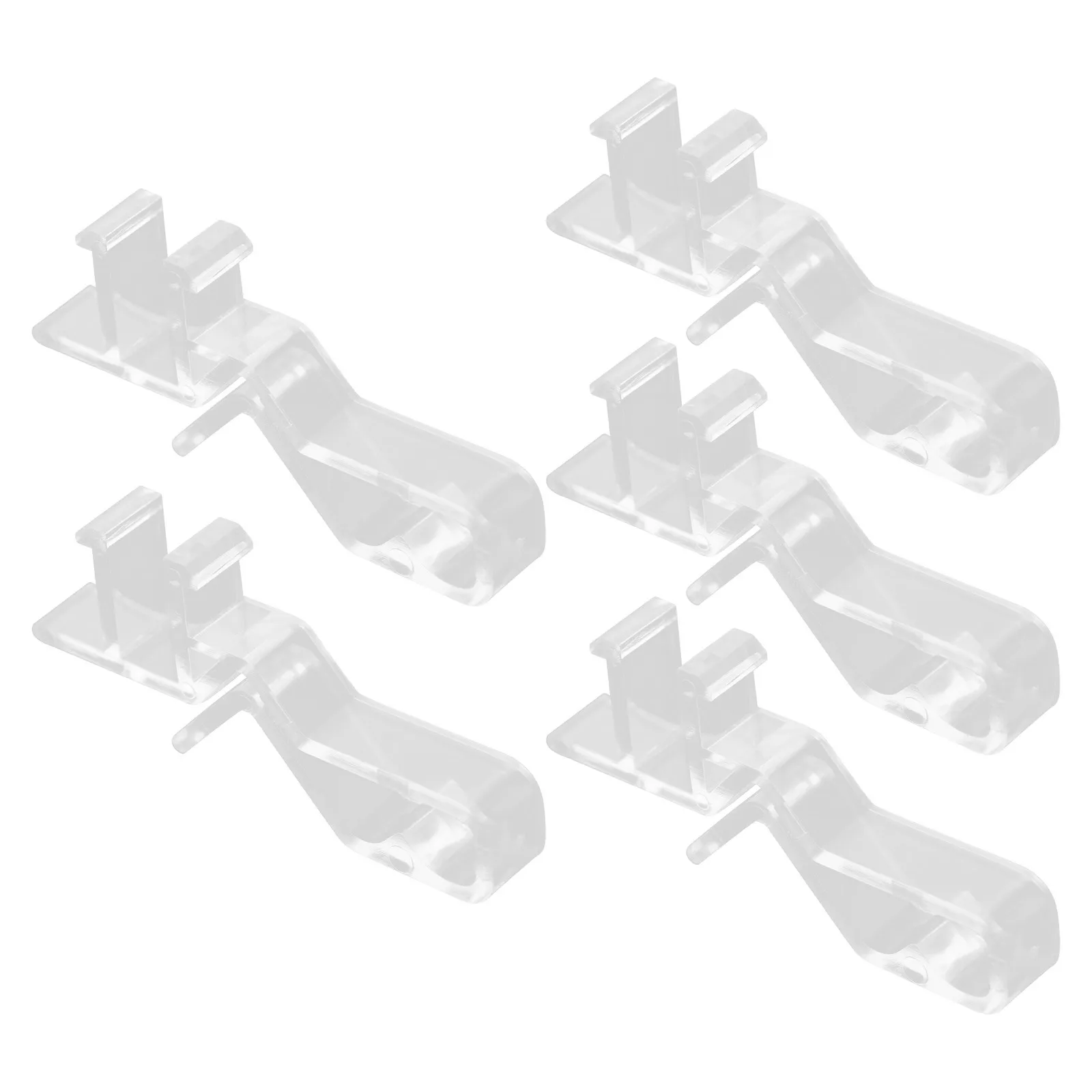 5Pcs Plastic Curtain Hooks Hidden Type Transparent Glossy Finish Deformation Resistant Smooth Line Curtain Parts Decor