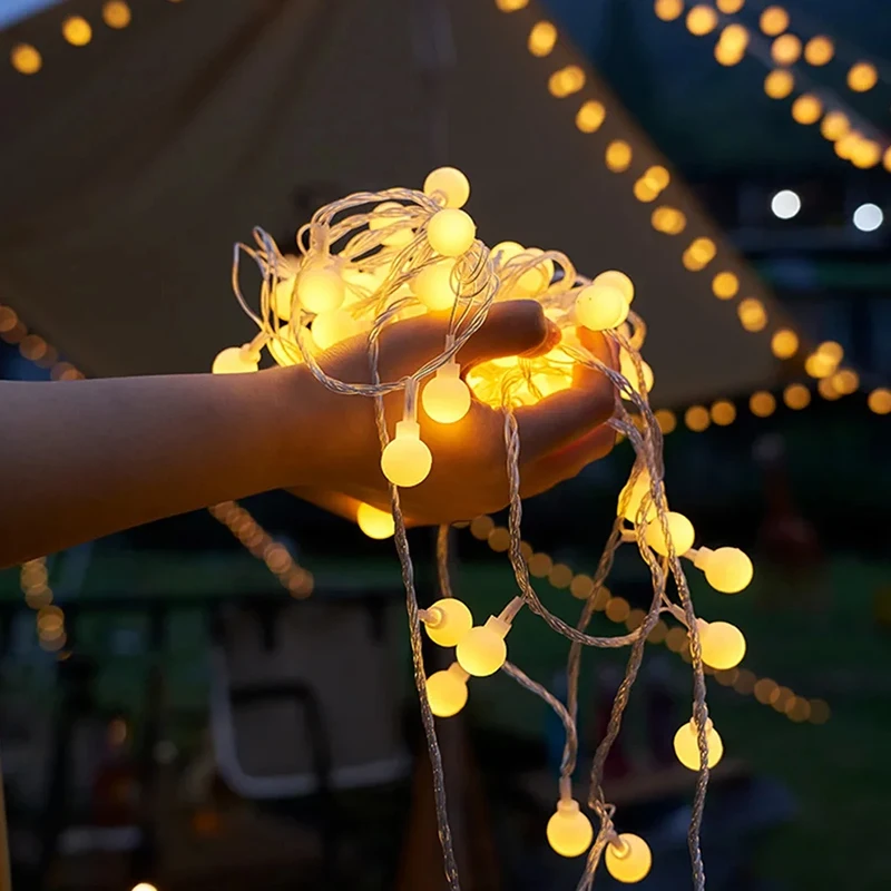 6-Meter Outdoor Camping LED Color Light String Camping Light Star Light Christmas Color Light Decorative Light Battery USB