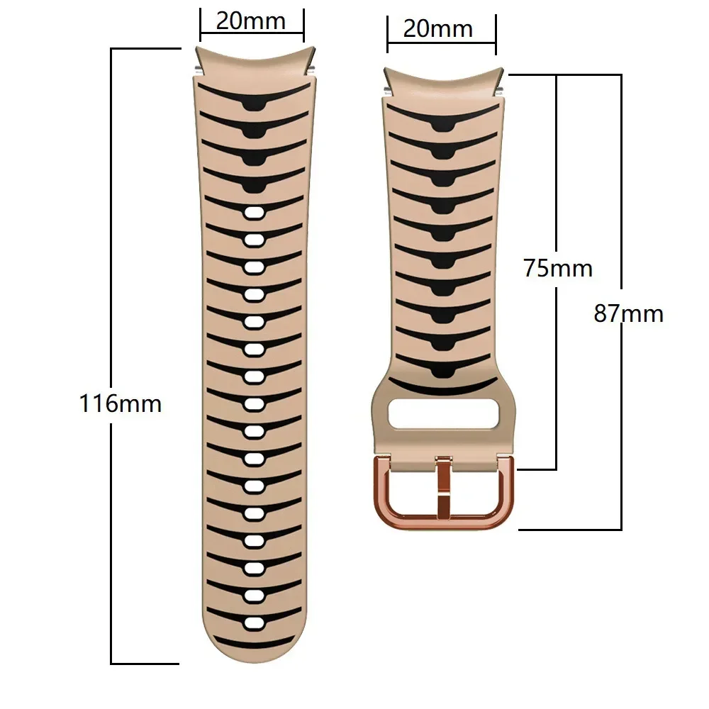 No Gaps Band For Samsung Galaxy Watch 6 classic 43 47mm/4/5/6 44mm 40mm Silicone correa Bracelet Galaxy 5 Pro 45mm Strap+Case