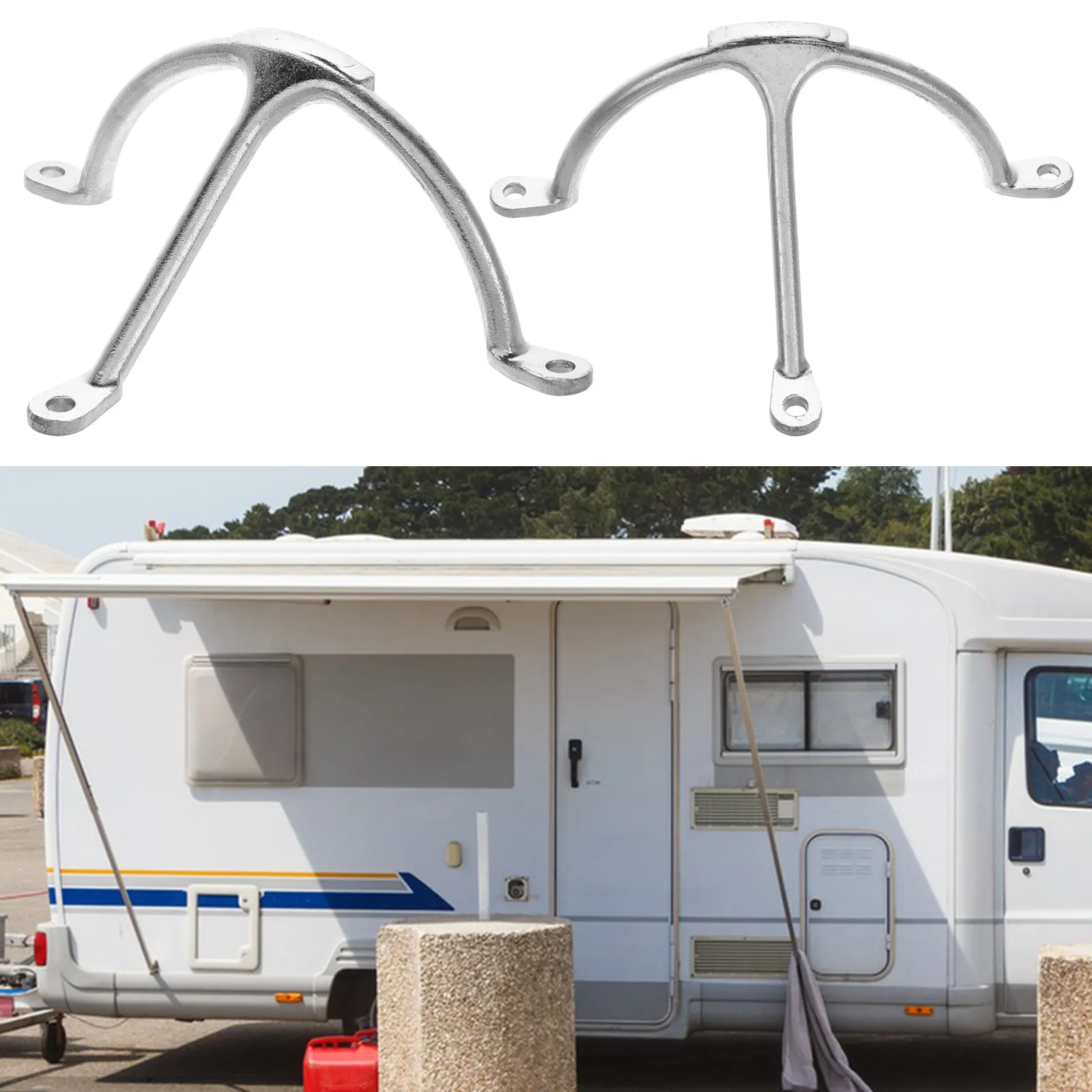 

Metal Stainless Steel 3-Prong Bracket Sturdy Support for Rv Yacht Boat Marine Replacement Brackets 3-Prong Bracket