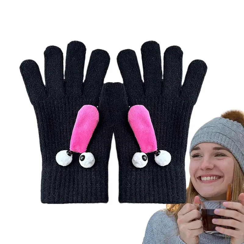 

Style Women's Winter Gloves Cute Plush Warm Knitted Riding Gloves Women Solid Gloves Fluffy Work Students Girls Gloves