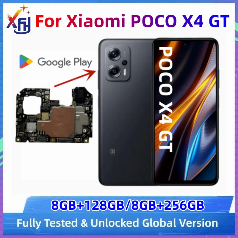 Mainboard for Xiaomi POCO X4 GT, 22041216G, 128GB, 256GB ROM, Original Motherboard PCB Module, with Dimensity 8100 Processor