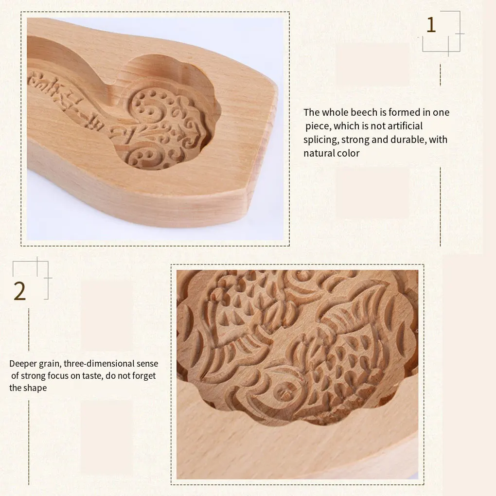 Home Mooncake Cake Wood Mold Cookie Mould Baking Bakeware Accessory