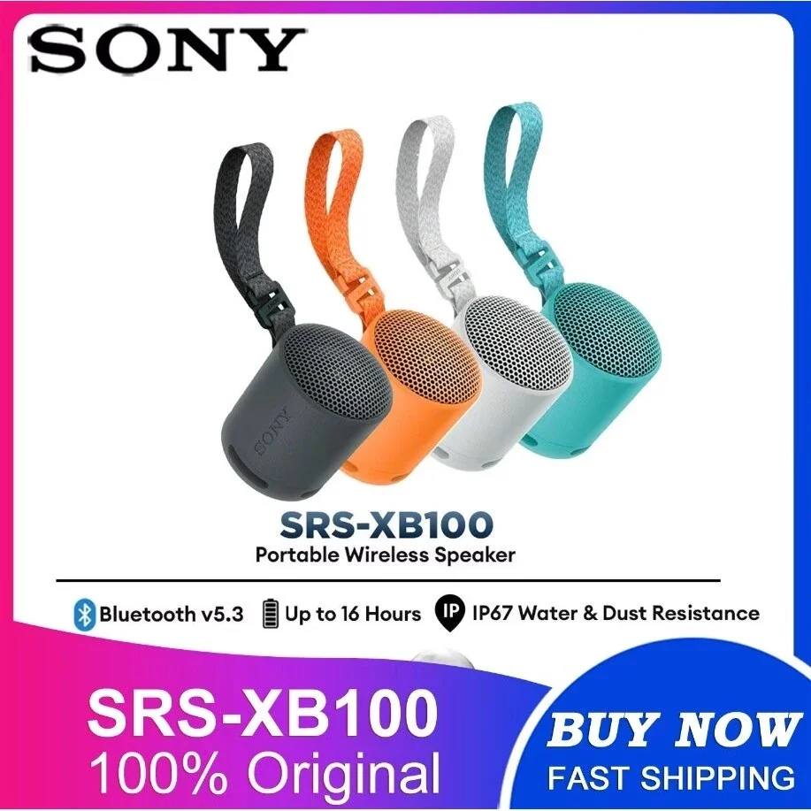 Оригинальный портативный беспроводной динамик SONY SRS-XB100 |   XB100 |   Bluetooth |   16 часов |   ДОПОЛНИТЕЛЬНЫЙ БАС